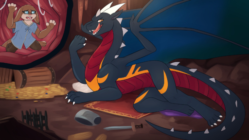 16:9 after_vore altowovurr ambiguous_gender anthro belly bunsen dragon fatescanner feral hi_res internal lagomorph leporid licking male mammal rabbit scalie tongue tongue_out treasure vore western_dragon widescreen // 3072x1728 // 3.7MB