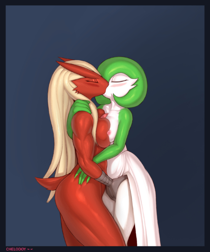 2019 absurd_res anthro avian blaziken blue_border blush border breast_squish breasts breasts_frottage chelodoy duo embrace eyes_closed female femalefemale fingering fingering_partner gardevoir glistening glistening_body hand_behind_back hand_on_hip hi_res humanoid humanoid_on_anthro kissing muscular muscular_female nipples pokemon_(species) sex side_boob simple_background squish text vaginal vaginal_fingering video_games // 2304x2768 // 3.0MB