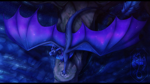 16:9 2019 black_bars claws cool_colors digital_media_(artwork) dragon feral hi_res horn membrane_(anatomy) membranous_wings scalie sinistereternity solo spines standing western_dragon wings // 1600x900 // 2.2MB