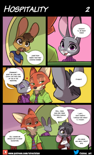 2021 <3 anthro brown_eyes canid canine clothed clothing comic dialogue english_text eyes_closed fan_character female fox green_eyes group hair hair_over_eye half-closed_eyes hi_res judy_hopps kissing_cheek lagomorph leporid male malefemale mammal narrowed_eyes nick_wilde one_eye_obstructed open_mouth purple_eyes rabbit siroc speech_bubble teeth text tongue url yellow_eyes // 1280x2108 // 1.7MB
