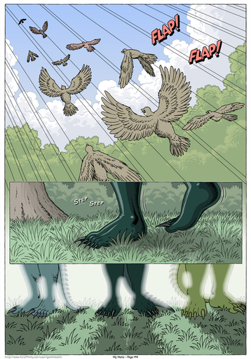 ambiguous_gender avian bird claws cloud comic dragon feet feral forest geminisaint grass hi_res k'horr outside plant ra'ghalek scalie toe_claws tree vrekkias // 896x1280 // 538.4KB