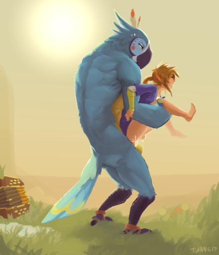 anal anal_penetration anthro avian big_dom_small_sub bird dominant duo hi_res humanoid humanoid_on_anthro hylian interspecies kass_(tloz) link male malemale male_penetrated male_penetrating male_penetrating_male outside penetration rito sex size_difference stand_and_carry_position standing standing_sex twang video_games // 1097x1280 // 711.0KB