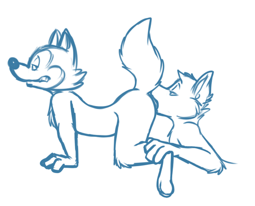 4_fingers all_fours anal anthro anthro_on_anthro arched_back arm_tuft blue_and_white canid canine canis cheek_tuft clenched_teeth duo elbow_tufts facial_tuft fingers fox foxy_(fnaf) half-closed_eyes hand_on_leg head_tuft knee_tuft leg_tuft line_art looking_back male malemale mammal monochrome narrowed_eyes neck_tuft oral raised_tail rimming robbie_(rotten_robbie) rotten_robbie sex side_view simple_background teeth tuft video_games white_background wolf // 754x610 // 128.0KB