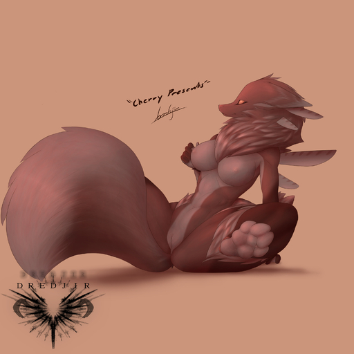 1:1 absurd_res anthro anus areola big_breasts big_legs biped breasts butt canid canine cherry_(dredjir) digitigrade dredjir feathers feet female fluffy fluffy_tail fox fur genitals hi_res mammal nipples nude pawpads paws pussy red_body red_fur shy simple_background sitting solo spread_legs spreading tufted_fur wide_hips yellow_eyes // 3000x3000 // 1.7MB