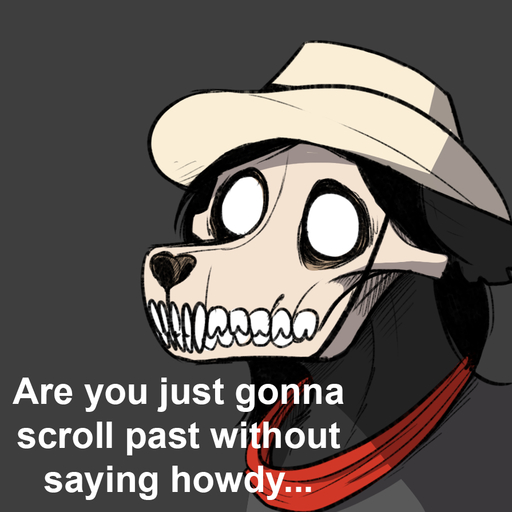 1:1 2018 ambiguous_gender anterior_nasal_aperture bone canid canine clothing cowboy_hat english_text feral grey_background hat headgear headwear keadonger lol_comments malo mammal meme reaction_image scp-1471 scp-1471-a scp_foundation simple_background skull solo text undead // 895x895 // 294.7KB