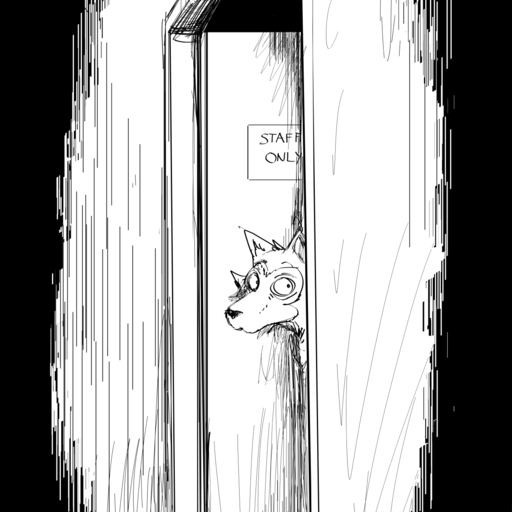1:1 anthro bathroom beastars canid canine canis comic door hi_res hladilnik legoshi_(beastars) male mammal monochrome solo wolf // 1280x1280 // 196.8KB