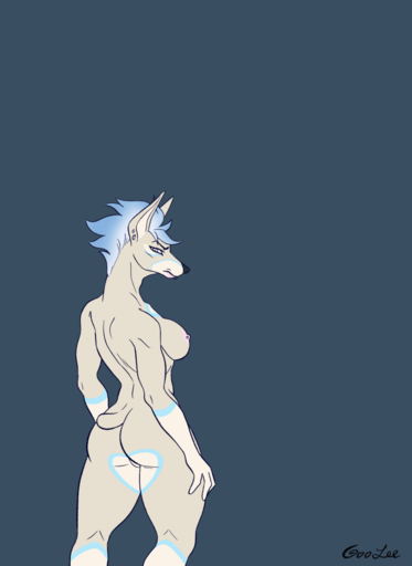 angry animated anthro blue_hair breasts canid canine canis dobermann docked_tail domestic_dog ear_piercing feet female first_person_view genitals goolee hair jumping kick looking_at_viewer mammal nipple_piercing nipples nude paws piercing pinscher pussy rear_view short_playtime short_tail signature simple_background solo // 729x1000 // 698.0KB