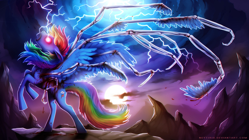 16:9 blood blue_body blue_feathers bodily_fluids bone curse cutie_mark equid equine feathered_wings feathers female feral friendship_is_magic hair hi_res hooves horse mammal multicolored_hair my_little_pony neytirix nightmare_fuel nude outside pegasus rainbow_dash_(mlp) rainbow_hair sky solo standing sun widescreen wings // 2560x1440 // 923.2KB