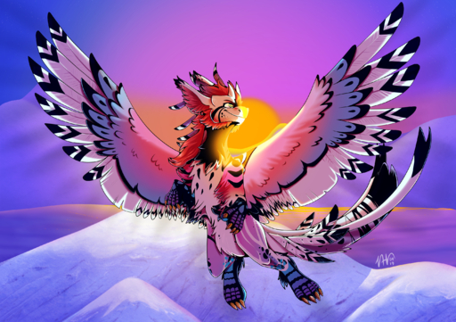 2019 claws day detailed_background digital_media_(artwork) dragon feathered_dragon feathered_wings feathers fur furred_dragon hi_res outside sky vanillahellen wings // 2894x2039 // 7.2MB