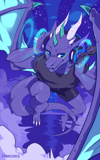 10:16 anthro avian bird clothed clothing cloud dragon duo feral grungecandy headphones horn lizeron looking_at_viewer male outside smile wings // 500x800 // 352.8KB