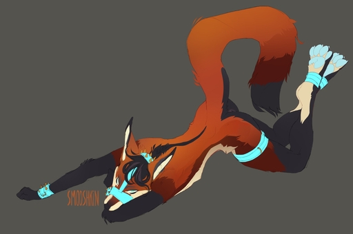 2020 anthro black_body black_fur brown_body brown_fur canid canine digital_media_(artwork) feet fingers fox fur male mammal smooshkin solo toes // 1280x850 // 141KB