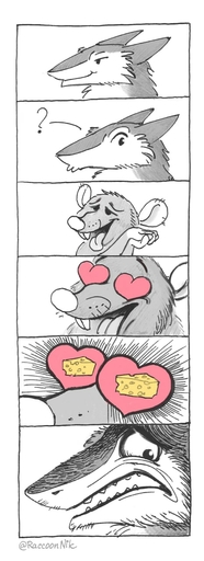 2021 <3 <3_eyes ? ambiguous_gender anthro buckteeth cheese comic dairy_products digital_drawing_(artwork) digital_media_(artwork) duo food frown greyscale hi_res humor love mammal monochrome mouse multiple_scenes murid murine nik159 open_frown open_mouth open_smile rodent scared sergal simple_background smile teeth text tongue tongue_out url white_background // 466x1280 // 98.1KB