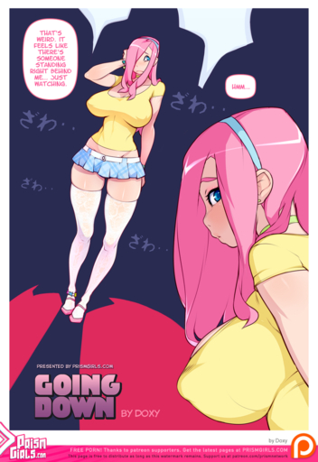 alternate_species big_breasts breasts clothed clothing comic doxy english_text female fluttershy_(mlp) hair hi_res human humanized long_hair mammal not_furry simple_background text url // 893x1299 // 615.2KB