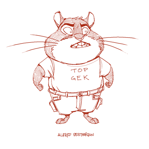 1:1 2020 alfred_seetherson anthro barefoot bottomwear cheek_tuft clothed clothing english_text facial_tuft feet head_tuft mammal monochrome pants red_and_white rodent samur_shalem shirt simple_background solo standing t-shirt text text_on_clothing text_on_shirt text_on_topwear topwear tuft whiskers white_background // 1024x1024 // 34.1KB