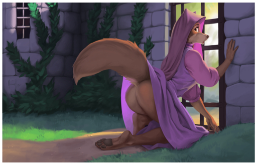 14:9 2016 4_toes 5_fingers anthro barefoot biped black_pawpads border bottomless brown_eyes butt canid canine castle claws cloak clothed clothing detailed_background digital_media_(artwork) dress feet female fingers fox fur grass headdress hindpaw humanoid_feet kneeling leaf looking_at_viewer looking_back maid_marian mammal meesh no_underwear pawpads paws plant plantar_flexion plantigrade public raised_tail soles solo surprise tail_under_skirt tail_upskirt toe_claws toes upskirt white_border wimple window // 1008x648 // 627.8KB