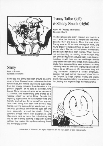 anthro black_and_white comic duo_focus english_text eric_schwartz female group mammal mephitid monochrome pen_(artwork) skunk slimy_(character) stacey_(disambiguation) tentacle_monster tentacles text tracey traditional_media_(artwork) // 600x850 // 116.1KB