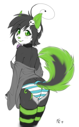 2013 anthro bell biped black_body black_fur black_hair blush bone bottomwear breasts butt canid canine canis clothed clothing collar digital_media_(artwork) domestic_dog english_text fangs female fluff-kevlar fur furgonomics green_body green_eyes green_fur green_nose green_tongue hair looking_at_viewer looking_back mammal open_mouth panties pattern_bottomwear pattern_clothing pattern_panties pattern_underwear rear_view short_hair simple_background skimpy skull slave solo standing striped_bottomwear striped_clothing striped_panties striped_underwear stripes tail_button_bottoms tail_clothing tattoo teeth text tongue underwear white_background white_body white_fur // 546x872 // 90.0KB
