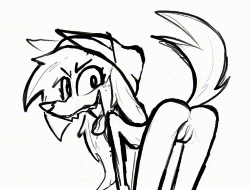 animated anthro anus beanie butt canid canine canis clothing domestic_dog female genitals hair hat headgear headwear long_hair mammal markings open_mouth oriana_thaffer pussy shaking_butt sketch slim solo somemf spots spotted_markings tongue tongue_out // 948x720 // 709.0KB