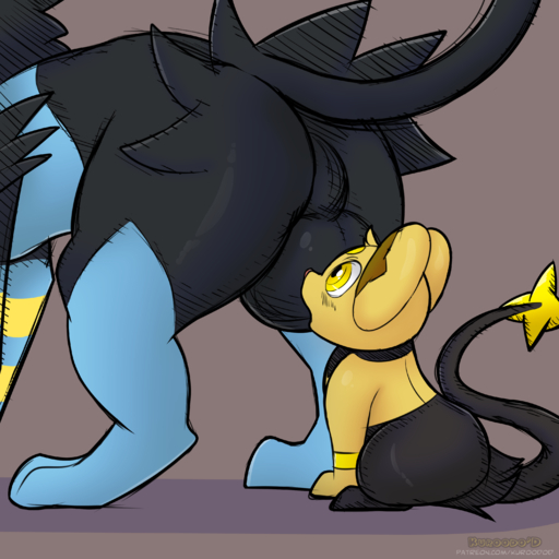 1:1 absurd_res ambiguous_gender balls big_balls black_body black_fur blue_body blue_fur duo feral fur genitals hi_res imminent_facesitting kuroodod larger_male looking_up luxray male maleambiguous nintendo pokemon pokemon_(species) shinx shiny_pokemon simple_background size_difference smaller_ambiguous video_games yellow_body yellow_fur // 3000x3000 // 2.7MB