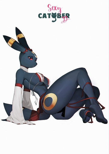 absurd_res anthro big_breasts breasts butt clothing eeveelution feliscede female generation_2_pokemon hi_res pokemon_(species) simple_background solo thong umbreon underwear video_games white_background // 2892x4096 // 863.4KB