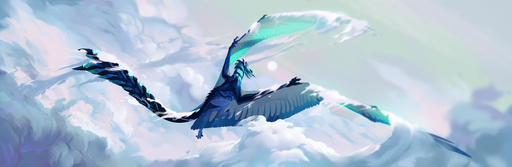 2019 absurd_res ambiguous_gender day detailed_background digital_media_(artwork) dragon feathered_dragon feathered_wings feathers feral flying grey_body grey_feathers hi_res kassillea open_mouth outside sky solo teeth wings // 5000x1634 // 4.2MB