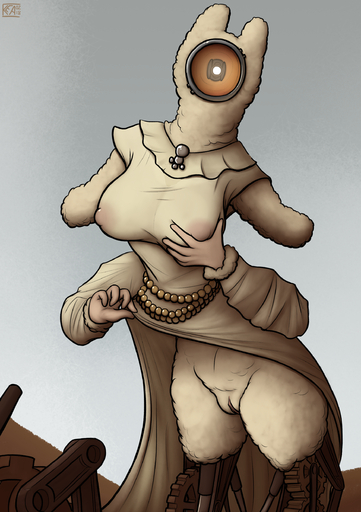 absurd_res big_breasts breasts clothing female fur genitals hi_res humanoid keadonger machine monster nipple_outline not_furry pussy robot scp-808 scp_foundation simple_background solo wool_(fur) // 1748x2480 // 3.5MB