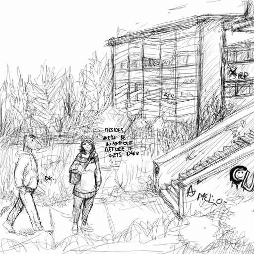 1:1 abandoned abandoned_building black_and_white canid canine canis clothed clothing comic creepy domestic_dog duo equid equine female graffiti hi_res hladilnik horse male mammal michelle_(hladilnik) monochrome school sketch text will_(hladilnik) zebra // 1280x1280 // 519.5KB