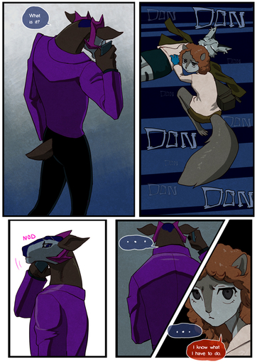 anthro antlers black_spots bottomwear brown_eyes cervid clothed clothing clouded_leopard comic dialogue digital_media_(artwork) english_text felid female fingers frown fur grey_body grey_fur grimart group hair horn jacket jonesy_hoovus_(grimart) kneeling looking_at_viewer male mammal marnie_(grimart) on_phone open_mouth pantherine red_hair rodent sciurid shirt simple_background skirt speech_bubble spots spotted_body spotted_fur standing straxus text topwear // 620x877 // 418.3KB