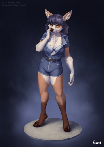 2022 aldea_(character) anthro bra cervid clothed clothing female fingers foxovh fur hair hi_res inner_ear_fluff looking_at_viewer mammal navel smile solo tuft underwear // 905x1280 // 548.3KB