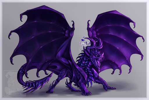 2015 arsauron claws digital_media_(artwork) dragon feral hi_res horn purple_body purple_scales scales simple_background solo standing // 1770x1189 // 1.4MB