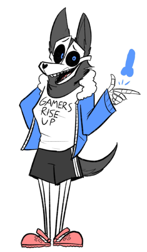 2019 absurd_res anthro black_body black_fur blue_eyes blue_penis bone breasts canid canine clothed clothing crocs cursed_image digital_media_(artwork) disembodied_penis english_text fan_character female fully_clothed fur genitals hi_res humor jacket keadonger male malo malo_1.1 mammal meme monster open_mouth penis sans_(undertale) scp-1471 scp-1471-a scp_foundation shirt simple_background skull skull_face skull_head smile solo standing teeth text tongue topwear undead undertale video_games white_background // 1402x2409 // 1.1MB