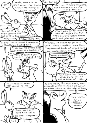 anthro boop buckteeth canid canine clothed clothing comic dialogue disney duo ears_back english_text eric_schwartz female fox frown furniture gesture half-closed_eyes hi_res judy_hopps lagomorph leporid male mammal monochrome narrowed_eyes necktie nick_wilde open_mouth pivoted_ears pointing predatorprey rabbit simple_background sitting smile sofa sound_effects speech_bubble teeth text tongue tongue_out white_background zootopia // 906x1280 // 329.4KB