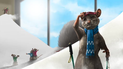 16:9 anthro blood bodily_fluids clothed clothing cocaine day death drugs footprint fur grey_body grey_fur group hair hat headgear headwear holding_object human ipoke macabre mammal mouse murid murine pawprint raised_hand rodent scarf ski_pole skiing smile standing whiskers widescreen window // 1200x675 // 744.2KB
