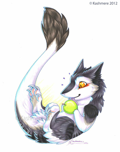 2012 ambiguous_gender apple balthazar food fruit kashmere lying male mammal on_back plant sergal solo young // 522x661 // 57.3KB