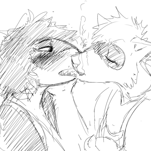 1:1 anthro black_and_white clothed clothing comic diving_mask duo eyes_closed female fish hair half-closed_eyes hi_res hladilnik kissing male malefemale mammal marine mask monochrome narrowed_eyes open_mouth procyonid raccoon shark sharp_teeth teeth underwater water // 1280x1280 // 750.7KB