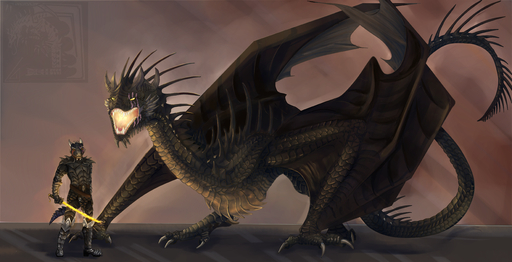 2019 absurd_res ambiguous_gender anthro black_body black_scales clothed clothing digital_media_(artwork) dragon feral gelangweiltertoaster hi_res horn male membrane_(anatomy) membranous_wings scales spines wings wyvern // 5314x2716 // 7.6MB