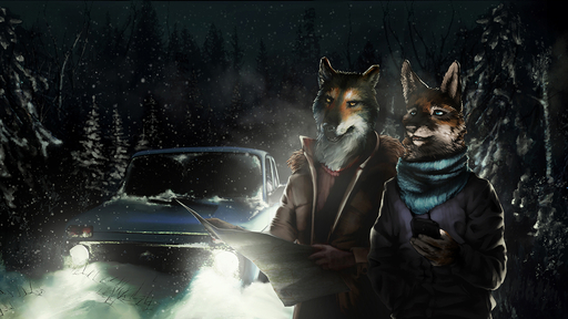 16:9 2017 5_fingers ambiguous_gender anthro biped black_nose blue_eyes blue_scarf breath canid canine canis car cellphone clothed clothing cold dark detailed detailed_background digital_drawing_(artwork) digital_media_(artwork) duo fangs fingers forest fox front_view fur holding_object lada light looking_up mammal map night open_mouth orange_body orange_eyes orange_fur outside phone plant scarf snow standing sterr teeth topwear tree vehicle white_body white_fur widescreen wolf // 1280x720 // 633.3KB