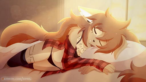 16:9 animated anthro apogee_(tinygaypirate) blush breasts brown_body brown_eyes brown_fur brown_hair canid canine canis clothing daww digital_media_(artwork) domestic_dog ear_piercing eipril facial_piercing facial_tuft female fur hair long_hair mammal markings napping navel no_sound piercing short_playtime sleeping solo spitz tuft webm widescreen // 1280x720, 13.9s // 505.0KB