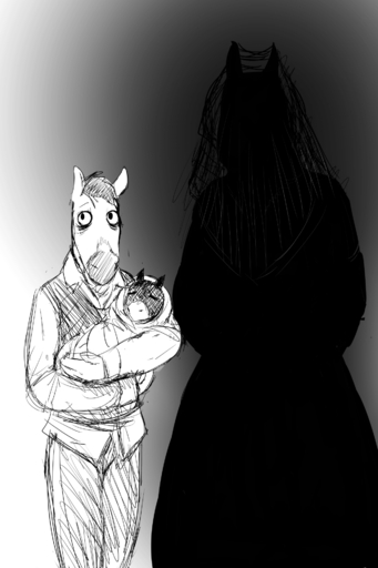 2018 2:3 anthro baby black_and_white clothed clothing creepy daughter dress equid equine eyes_closed faceless faceless_character faceless_female family father female fully_clothed ghost gradient_background group hi_res hladilnik horse male mammal mare_in_black monochrome mother parent simple_background spirit young // 1280x1920 // 663.4KB