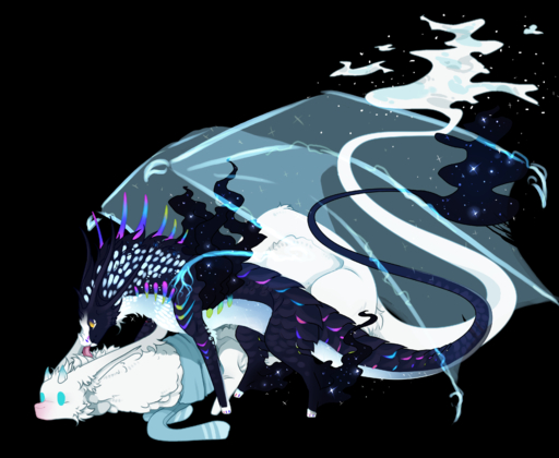 2019 absurd_res alpha_channel blue_eyes dragon duo feral fur furred_dragon hi_res nashiholy paws simple_background standing transparent_background white_body white_fur yellow_eyes // 3276x2688 // 2.5MB