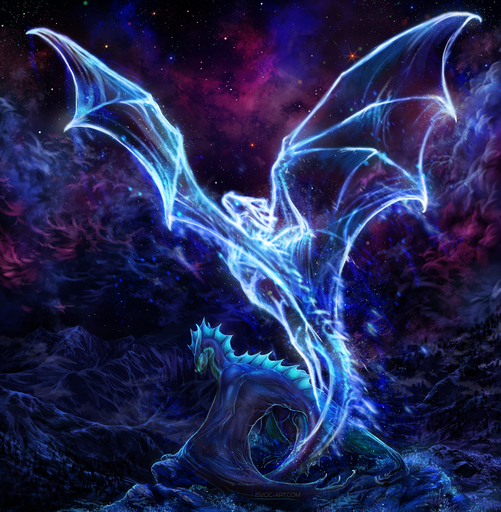 2019 detailed_background digital_media_(artwork) dragon feral grass hi_res horn isvoc membrane_(anatomy) membranous_wings moss night outside plant sky spines spirit standing star starry_sky wings wyvern // 1329x1357 // 2.7MB
