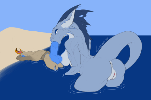 anthro anthro_on_anthro anthro_penetrated anthro_penetrating anthro_penetrating_anthro anus aquatic_dragon arm_in_front arm_in_water arms_bent avian beach bent_arm bent_over big_butt big_dom_small_sub big_penis bird blue_eyes blue_penis bodily_fluids body_part_in_mouth breasts butt cheek_bulge dominant dominant_female dragon duo fellatio female female_penetrated flat_colors fucked_silly genitals glowing glowing_eyes glowing_genitalia gull hand_behind_head hand_on_own_waist hi_res holding_waist huge_penis hyper hyper_genitalia hyper_penis hypnosis larger_female larger_penetrated lari larid legs_in_water looking_at_viewer looking_back lying male malefemale male_penetrating male_penetrating_female marine mind_control narrowed_eyes nude on_back oral oral_penetration partially_submerged penetration penile penile_penetration penis pussy raised_arm saliva sea seaside sex shredded_wheat side_boob signature size_difference smaller_male water wet wide_eyed wide_hips // 2718x1808 // 830.4KB