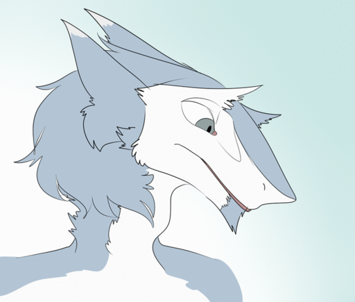 2d_animation animated anthro blep digital_media_(artwork) fish-ears fur hair sergal short_playtime simple_background smile solo tongue tongue_out white_body white_fur // 759x645 // 2.5MB