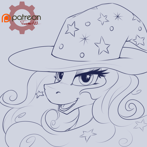 1:1 2015 clothing equid equine female feral friendship_is_magic hair hasbro hat headgear headwear horse long_hair looking_at_viewer mammal my_little_pony open_mouth pony solo trixie_(mlp) twotail813 wizard_hat // 1000x1000 // 298.0KB