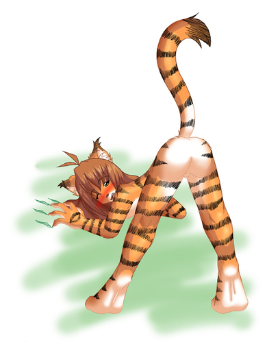 all_fours anthro ass_up blush brown_hair butt claws conditional_dnp digitigrade felid female flora_(twokinds) fur hair keidran looking_back mammal nude one_eye_closed orange_body orange_fur pantherine presenting presenting_hindquarters raised_tail scratches solo stripes tiger tom_fischbach twokinds webcomic webcomic_character white_body white_fur yellow_eyes // 641x803 // 199KB