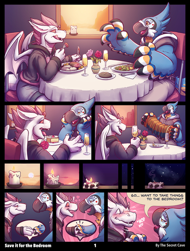 ! 2018 <3 anthro avian bird blush comic dialogue digital_media_(artwork) dragon duo english_text fizzle_(mlp) girly hand_holding hi_res kass_(tloz) love male malemale rito romantic romantic_ambiance scalie smile text thesecretcave video_games winged_arms wings // 971x1280 // 1.4MB