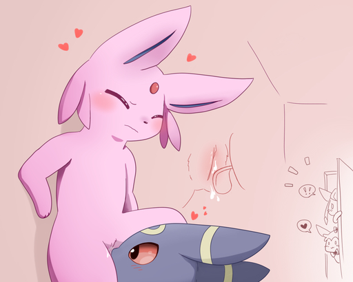 ! 5:4 :3 :s <3 accessory ambiguous_gender being_watched blush bodily_fluids caught cunnilingus cute_expression duo eeveelution emanata espeon eyes_closed female feral genital_fluids genitals glaceon hair_accessory hair_bow hair_ribbon heart_reaction licking looking_at_another nintendo o_o oral owo pokemon pokemon_(species) pussy pussy_juice ribbons sex speech_bubble sum sylveon tongue tongue_out umbreon vaginal video_games // 1280x1024 // 400.2KB
