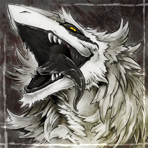 1:1 2015 ambiguous_gender anthro black_sclera black_tongue bodily_fluids drooling fur grey_body grey_fur hair looking_at_viewer m5-memyou markings nude open_mouth pupils saliva sergal slit_pupils smile solo teeth tongue tongue_out white_body white_fur white_hair yellow_eyes // 600x600 // 789KB