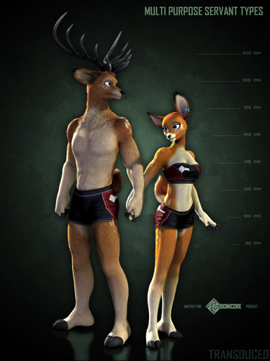 3:4 3d_(artwork) anthro antlers barefoot bottomwear breasts cervid chart clothing cloven_hooves digital_media_(artwork) duo english_text feet female front_view hand_holding height_chart hi_res hooves horn male mammal plantigrade romantic romantic_couple shorts size_difference standing text toes zorryn // 1200x1600 // 291.4KB