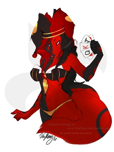 2016 3:4 anthro bra breasts canid canine card clothing female fool's_hat fox hair half-closed_eyes hat headgear headwear hi_res joker_(vexstacy) looking_at_viewer mammal narrowed_eyes panties playing_card simple_background smile solo underwear vexstacy white_background wide_hips // 960x1280 // 127.2KB